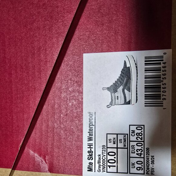 Vans MTE Sk8-Hi Waterproof Skate Sneakers Shoes Gray/Black VN000CVT239 US 10 NEW - Picture 10 of 14